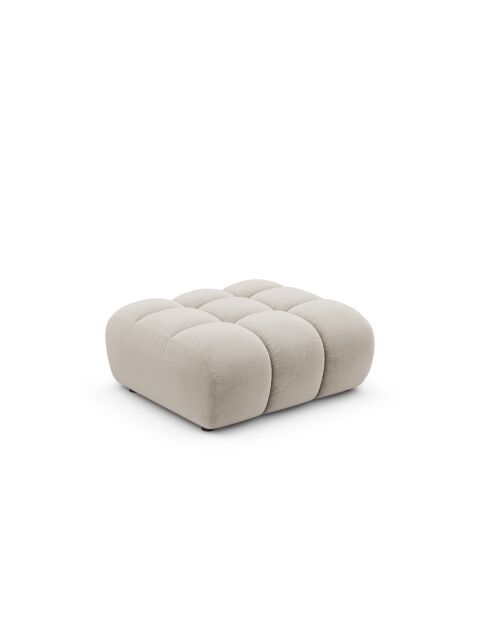 Pouf velours Astro 1 place écru - 90x70x43 cm