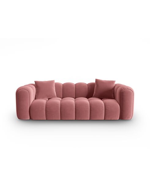 Canapé modulaire velours Astro 4 places flamant - 238x94x70 cm