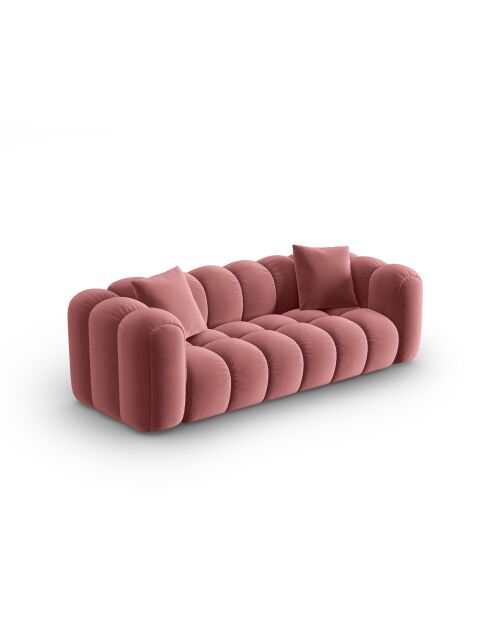 Canapé modulaire velours Astro 4 places flamant - 238x94x70 cm