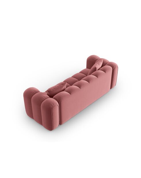 Canapé modulaire velours Astro 4 places flamant - 238x94x70 cm