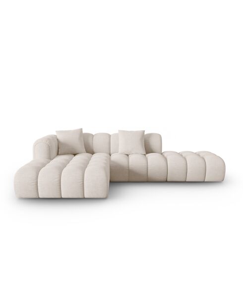 Canapé d'angle gauche modulaire Astro 4 places beige - 300x190x70 cm