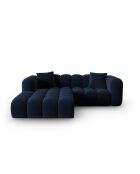 Canapé d'angle gauche velours modulable Astro 3 places bleu roi - 238x190x70 cm