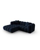 Canapé d'angle gauche velours modulable Astro 3 places bleu roi - 238x190x70 cm