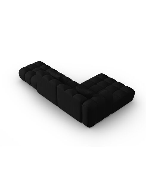 Canapé d'angle gauche modulaire Astro 4 places noir - 300x190x70 cm