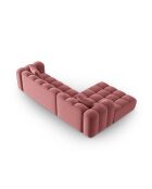 Canapé d'angle gauche velours modulable Astro 4 places flamant - 300x190x70 cm