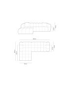 Canapé d'angle gauche velours modulable Astro 4 places flamant - 300x190x70 cm
