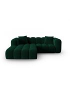 Canapé d'angle gauche velours modulable Astro 3 places vert bouteille - 238x190x70 cm
