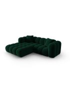 Canapé d'angle gauche velours modulable Astro 3 places vert bouteille - 238x190x70 cm