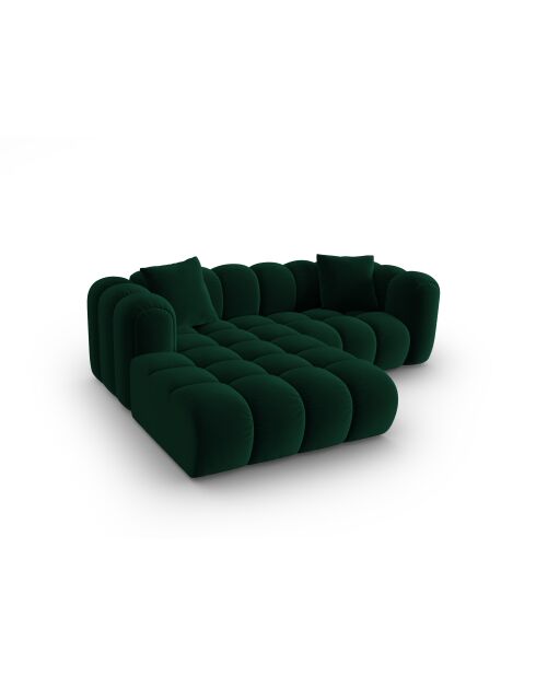 Canapé d'angle gauche velours modulable Astro 3 places vert bouteille - 238x190x70 cm
