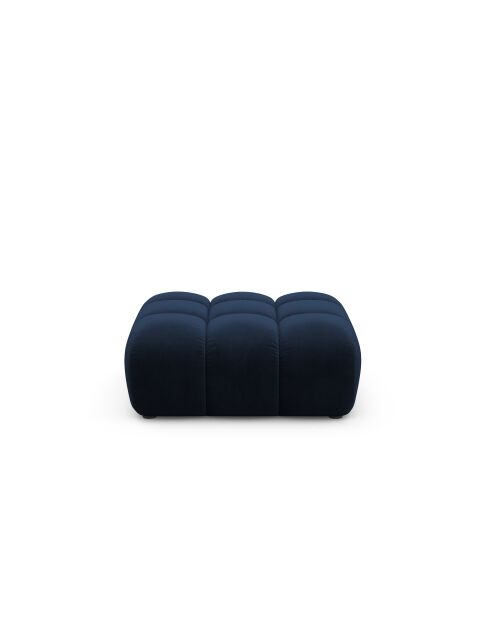 Pouf velours Astro 1 place bleu roi - 90x70x43 cm
