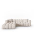 Canapé d'angle gauche modulaire Astro 4 places beige - 300x190x70 cm