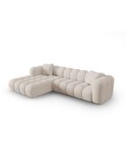 Canapé d'angle gauche modulaire Astro 4 places beige - 300x190x70 cm