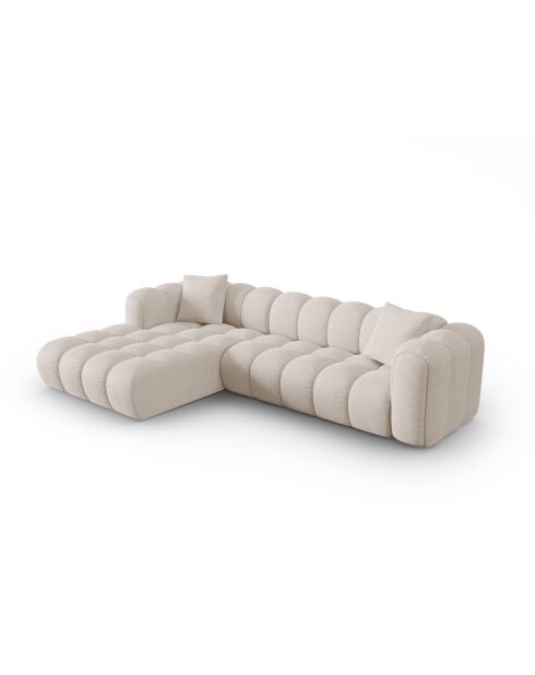 Canapé d'angle gauche modulaire Astro 4 places beige - 300x190x70 cm