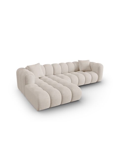 Canapé d'angle gauche modulaire Astro 4 places beige - 300x190x70 cm