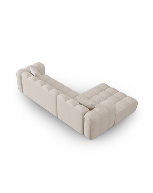 Canapé d'angle gauche modulaire Astro 4 places beige - 300x190x70 cm