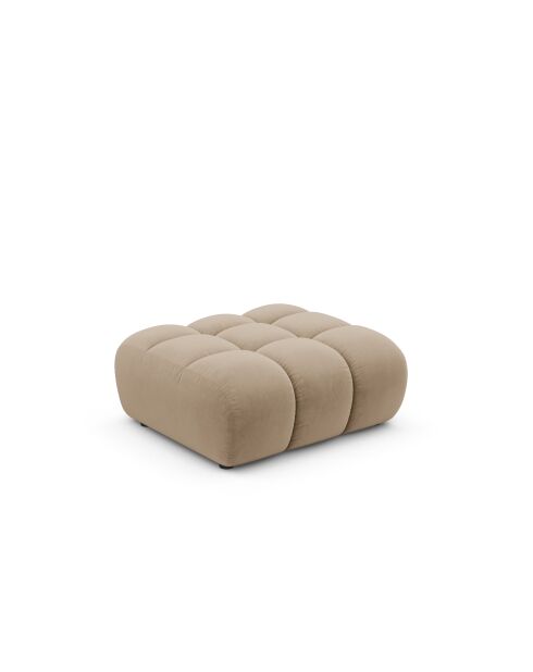 Pouf velours Astro 1 place le sable - 90x70x43 cm