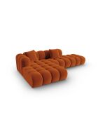 Canapé d'angle gauche velours modulable Astro 4 places terracotta - 300x190x70 cm