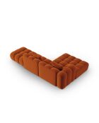Canapé d'angle gauche velours modulable Astro 4 places terracotta - 300x190x70 cm