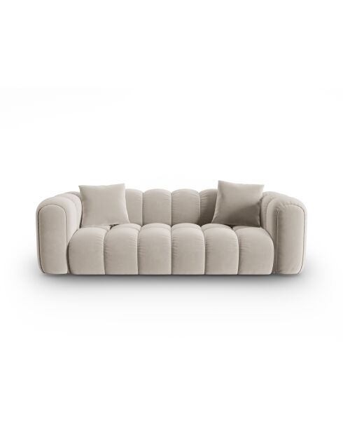 Astro modulaire 4-zitsbank van ecru fluweel - 238x94x70 cm