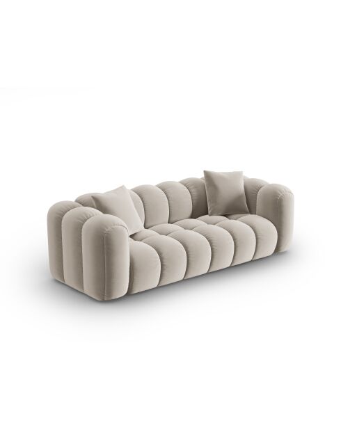 Astro modulaire 4-zitsbank van ecru fluweel - 238x94x70 cm