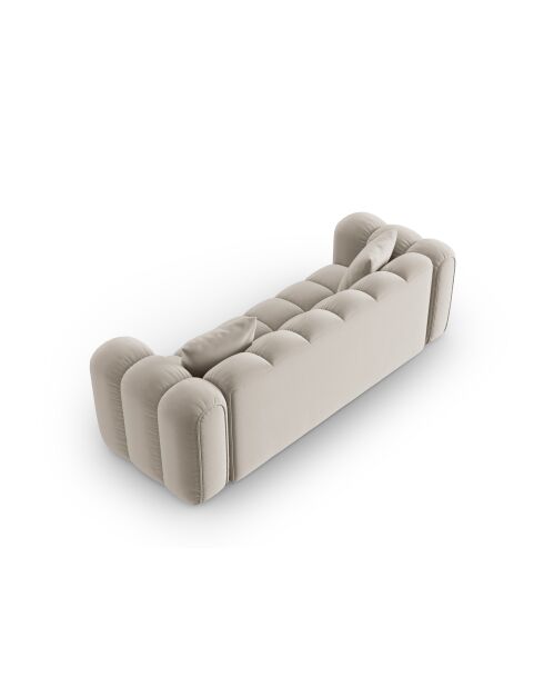 Astro modulaire 4-zitsbank van ecru fluweel - 238x94x70 cm