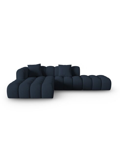Canapé d'angle gauche modulaire Astro 4 places bleu roi - 300x190x70 cm