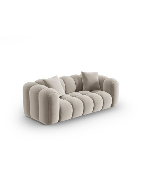 Astro 3-Sitzer-Samtsofa ecru - 208x94x70 cm
