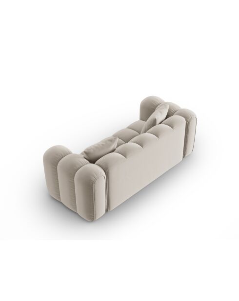 Astro 3-Sitzer-Samtsofa ecru - 208x94x70 cm