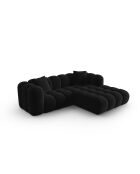 Astro 3-Sitzer-Ecksofa aus schwarzem, modularem Samt, rechts, 238 x 190 x 70 cm