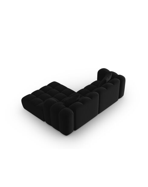 Astro 3-Sitzer-Ecksofa aus schwarzem, modularem Samt, rechts, 238 x 190 x 70 cm