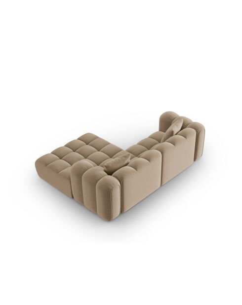 Divano angolare destro Astro 3 posti modulare in velluto the sand - 238x190x70 cm