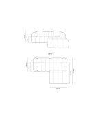 Astro 3-Sitzer modulares rechtes Ecksofa Cappuccino - 238x190x70 cm