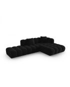 Astro Modulares Ecksofa aus Samt für 4 Personen, schwarz, rechts, 300 x 190 x 70 cm