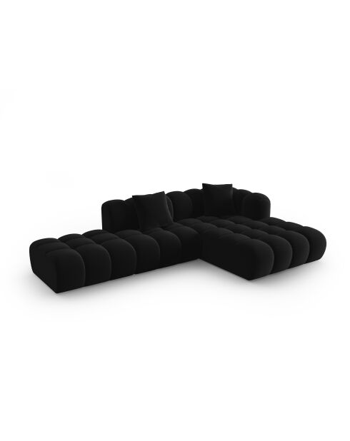 Astro Modulares Ecksofa aus Samt für 4 Personen, schwarz, rechts, 300 x 190 x 70 cm