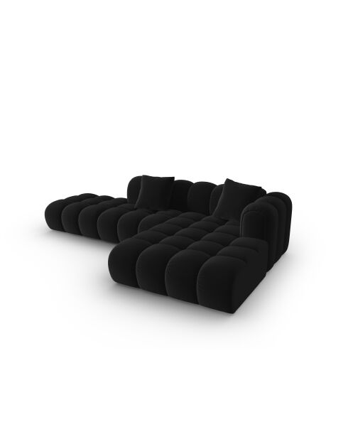 Astro Modulares Ecksofa aus Samt für 4 Personen, schwarz, rechts, 300 x 190 x 70 cm