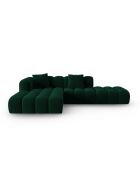 Canapé d'angle gauche velours modulable Astro 4 places vert bouteille - 300x190x70 cm