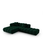 Canapé d'angle gauche velours modulable Astro 4 places vert bouteille - 300x190x70 cm