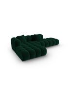 Canapé d'angle gauche velours modulable Astro 4 places vert bouteille - 300x190x70 cm