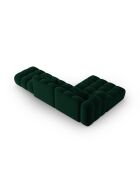 Canapé d'angle gauche velours modulable Astro 4 places vert bouteille - 300x190x70 cm