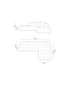 Astro 4-Sitzer schwarzes modulares rechtes Ecksofa - 300x190x70 cm