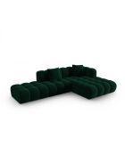 Astro Modulares Ecksofa aus Samt für 4 Personen, rechts, flaschengrün - 300x190x70 cm