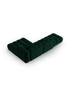 Astro Modulares Ecksofa aus Samt für 4 Personen, rechts, flaschengrün - 300x190x70 cm