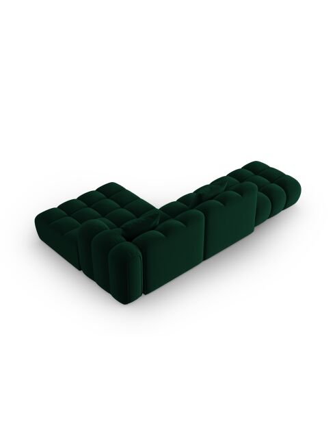 Astro Modulares Ecksofa aus Samt für 4 Personen, rechts, flaschengrün - 300x190x70 cm