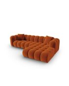 Astro Modulares Ecksofa aus Samt für 4 Personen, Terrakotta, 300 x 190 x 70 cm