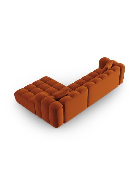 Astro Modulares Ecksofa aus Samt für 4 Personen, Terrakotta, 300 x 190 x 70 cm