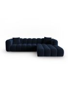 Astro Modulares Ecksofa aus Samt für 4 Personen, rechts, königsblau - 300x190x70 cm
