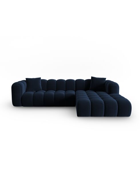 Astro Modulares Ecksofa aus Samt für 4 Personen, rechts, königsblau - 300x190x70 cm