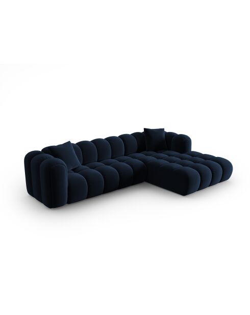 Astro Modulares Ecksofa aus Samt für 4 Personen, rechts, königsblau - 300x190x70 cm