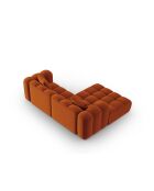 Canapé d'angle gauche velours modulable Astro 3 places terracotta - 238x190x70 cm