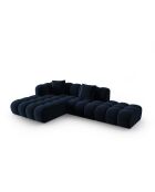 Canapé d'angle gauche velours modulable Astro 4 places bleu roi - 300x190x70 cm